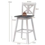 2dekans | Coast Bar Stool 2 Set Vintage Bar -stoelen met 360, Huis en Inrichting, Ophalen of Verzenden, Zo goed als nieuw, Wit
