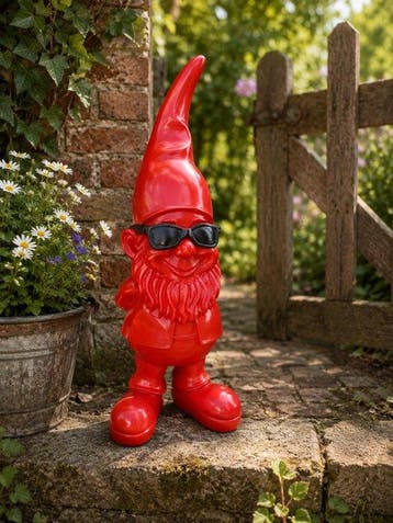 Beeld, funny gnome with sunglasses - 41 cm - polyresin, Antiek en Kunst