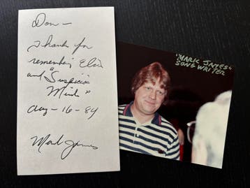 Elvis Presley gerelateerde handtekening Mark James, Verzamelen, Nieuw, Foto of Kaart, Gesigneerd