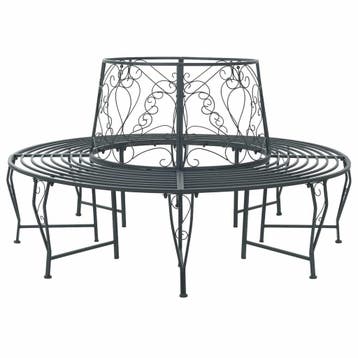 vidaXL Boom bank 8-Aantal zitplaatsen Ø 160 x 89 cm Staal, Tuin en Terras, Tuinbanken, Verzenden, Nieuw, Metaal