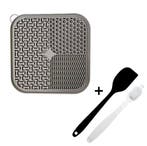 Likmat Hond Grijs 20x20cm incl. spatel en schoonmaakborstel, Ophalen of Verzenden, Nieuw