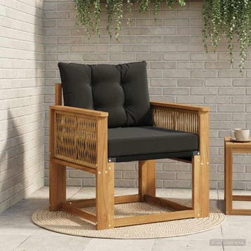 vidaXL Buiten Midden Sofa Massief Acaciahout Naturel, Verzenden, Nieuw