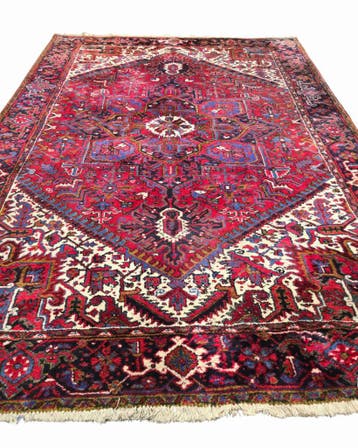 Groot Perzisch tapijt Heriz 342x245 wollen vloerkleed iran, 200 cm of meer, Zo goed als nieuw, 200 cm of meer, Groot perzisch tapijt wollen vloerkleed handgeknoopt iran