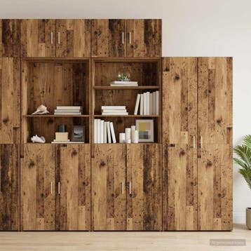 vidaXL Opbergkast met Planken Oud hout 70 x 42,5 x 225 cm, Huis en Inrichting, Kasten | Buffetkasten, Minder dan 50 cm, Nieuw
