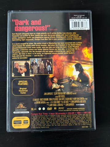 DVD Escape from New York gesigneerd door Maggie, Ophalen of Verzenden, Nieuw, Overige typen, Gesigneerd