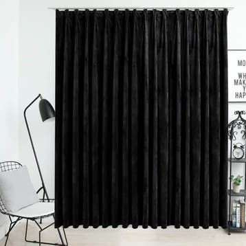 vidaXL Gordijn verduisterend met haken 290x245 cm fluweel, Verzenden, Nieuw, Zwart