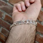 Zilveren armband met graveerplaatje (Schakelarmband), Sieraden, Tassen en Uiterlijk, Armbanden, Ophalen of Verzenden, Gebruikt