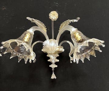 Wandkandelaar (2) - Murano - Rijke goudinclusies