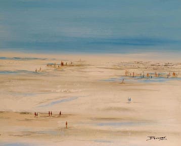 Philippe Deruyver (1971) - Paysage Maritime - Marée Basse, Antiek en Kunst