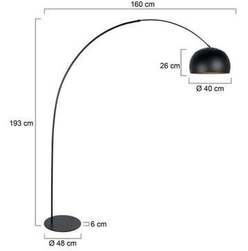 Anne Light booglamp Curve 4912ZW Buitenbeentje, Huis en Inrichting, Ophalen, Zo goed als nieuw, Overige materialen, Trendy