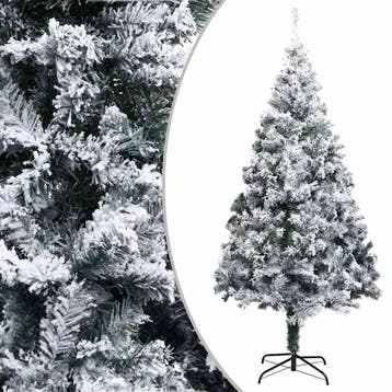 vidaXL Kunstkerstboom met sneeuw 210 cm groen, Verzenden, Nieuw