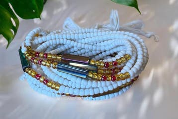 Waist Beads / Afrikaanse Heupketting - Ayo - Wit (Traditione, Sieraden, Tassen en Uiterlijk, Kettingen, Ophalen of Verzenden, Nieuw
