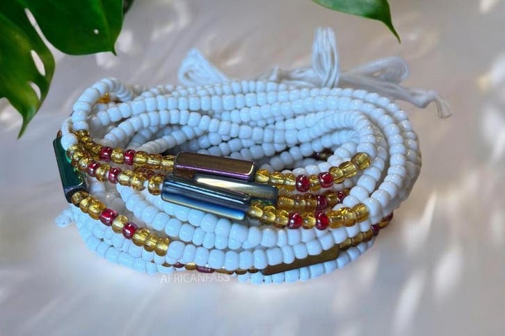 Waist Beads / Afrikaanse Heupketting - Ayo - Wit (Traditione, Sieraden, Tassen en Uiterlijk, Kettingen, Nieuw, Ophalen of Verzenden