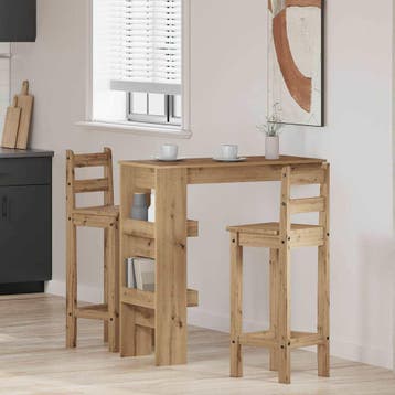 vidaXL Bartafel wandgemonteerd 102x45x103,5 cm bewerkt hout, Huis en Inrichting, Verzenden, Nieuw