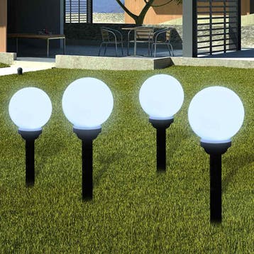 vidaXL Tuinpadlampen 8 st met grondpin LED 15 cm, Verzenden, Nieuw, Kunststof