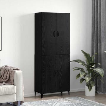 vidaXL buffetkast 2 pcs Zwart Eiken Bewerkt hout, Minder dan 50 cm, Verzenden, Nieuw, Minder dan 100 cm