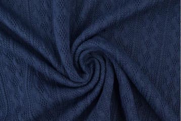 Jacquard gebreid kabel stof Navy - rol 30 meter, Verzenden, Nieuw