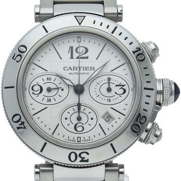 Cartier - Pasha Seatimer Chronograph Watch - W31089M7 -, Nieuw