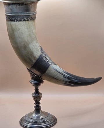 Drinkhoorn - Verzilverd, Hoorn - Cornucopia 1890-1910
