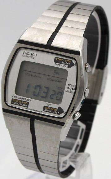 Seiko - Quartz Digital Chronograph Vintage LCD - Zonder