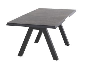 Tuintafel Lessina Uitschuifbaar 200-260 x 100 cm - Antraciet, Tuin en Terras, Tuintafels, Ophalen of Verzenden, Nieuw
