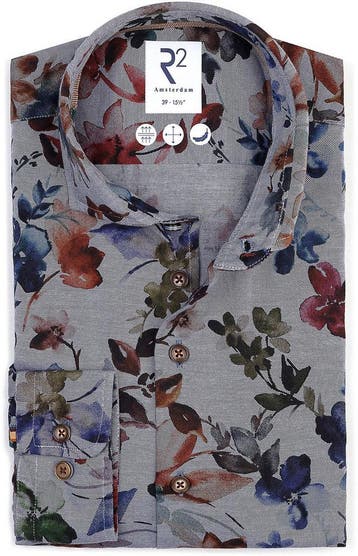 R2 Overhemd Flanel Flower Print Multicolour maat 44 Heren, Verzenden, Nieuw, R2 Amsterdam