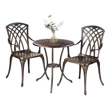 Hand painted brass color iron table set - Salontafel (3) -