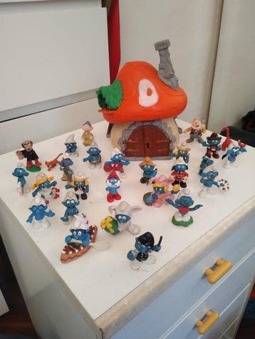 Schleich Peyo - Speelgoed Casa dei Puffi e serie di 26 Puffi