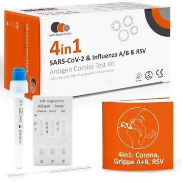Corona & Griep (Influenza A/B) & RSV Sneltest 4 in 1 - 5, Verzenden, Nieuw