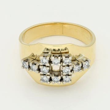 Ring - 18 karaat Geel goud Diamant (Natuurlijk), Nieuw