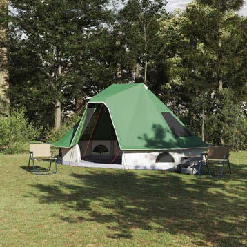 vidaXL Tipi Tent 6-persoons Groen taft, Verzenden, Nieuw, Tot en met 2