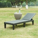 Ligbed Ateleta 172x58x73,5 cm zwart gestructureerd casa.pro, Tuin en Terras, Tuinsets en Loungesets, Verzenden, Nieuw