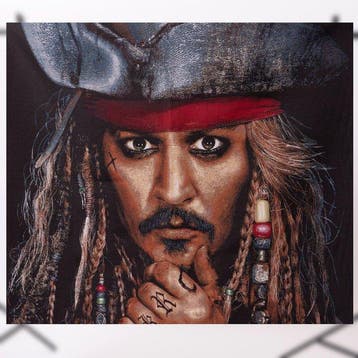 AA167 - Grande Arazzo Jack Sparrow - Tribuut - Wandtapijt -