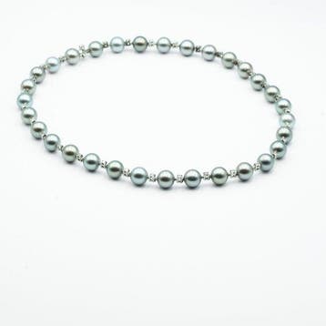Ketting - 18 karaat Witgoud Parel