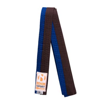 Tweekleurige Judoband Nihon | Blauw / Bruin (Maat: 260), Verzenden, Nieuw, Judo, Vechtsportmateriaal