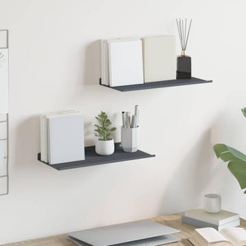vidaXL Drijvende plank 2 pcs Antraciet 40 x 18 x 2,5 cm, Verzenden, Nieuw