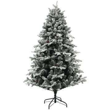 Kunstkerstboom 180 Cm LED-verlichting Sneeuw Vlamvertragend