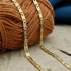 Tricolor gouden marineschakel ketting, Sieraden, Tassen en Uiterlijk, Kettingen, Ophalen of Verzenden, Gebruikt, Overige kleuren