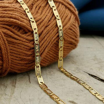 Tricolor gouden marineschakel ketting, Ophalen of Verzenden, Gebruikt, Goud, Goud