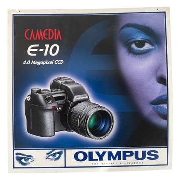 Olympus Camedia E-10 + E-100RS Promotiebord – Vintage Displa, Verzenden, Zo goed als nieuw