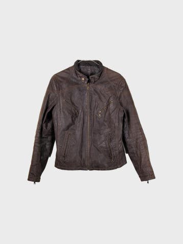 N FOR GOOD Leren jas Heren maat S Bruin Vintage, Bruin, N FOR GOOD, Ophalen of Verzenden, Zo goed als nieuw