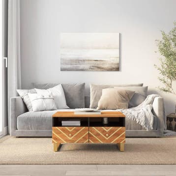 vidaXL Salontafel 80x54x40 cm massief mangohout bruin en, Huis en Inrichting, Tafels | Salontafels, 50 tot 100 cm, Verzenden, Nieuw