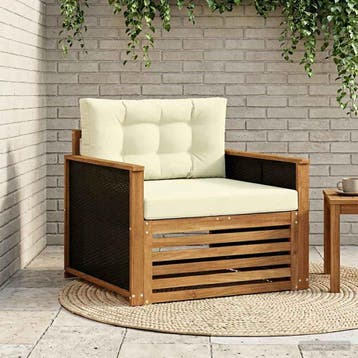 vidaXL Buiten Midden Sofa Massief Acaciahout Naturel, Verzenden, Nieuw