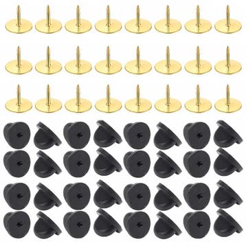 Fako Bijoux - 25 Steek Pinnen Met Rubberen Pin Backs - Badge, Verzenden, Nieuw