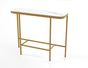 2dekans | Coast Sidetable Wit/Goud – Moderne Consoletafel, Ophalen of Verzenden, Zo goed als nieuw