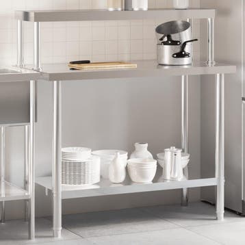 vidaXL Keukenwerktafel met bovenschap 110x55x120 cm, Zakelijke goederen, Verzenden