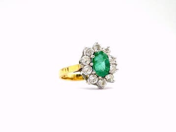 Zonder minimumprijs - Ring - 18 karaat Witgoud, Geel goud -, Sieraden, Tassen en Uiterlijk, Nieuw