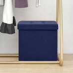 vidaXL Opbergkruk inklapbaar kunstlinnen blauw, Verzenden, Nieuw, Blauw