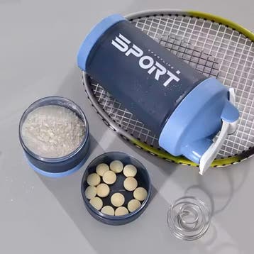 Fitnessbeker met proteinecompartement - 550ml, Ophalen of Verzenden, Nieuw