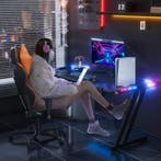 Gaming bureau - Gaming desk - Gaming tafel - 140x60 cm - Zwa, Verzenden, Zo goed als nieuw